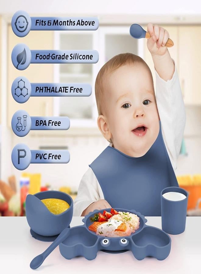 iMissiu Silicone Baby Feeding Set 10 Pieces Baby Led Weaning Utensils Including Suction Bowl Plate Spoon Fork Sippy Cup with Straw and Lid Baby Feeding Supplies for Everyday Use and Travel - Image 2