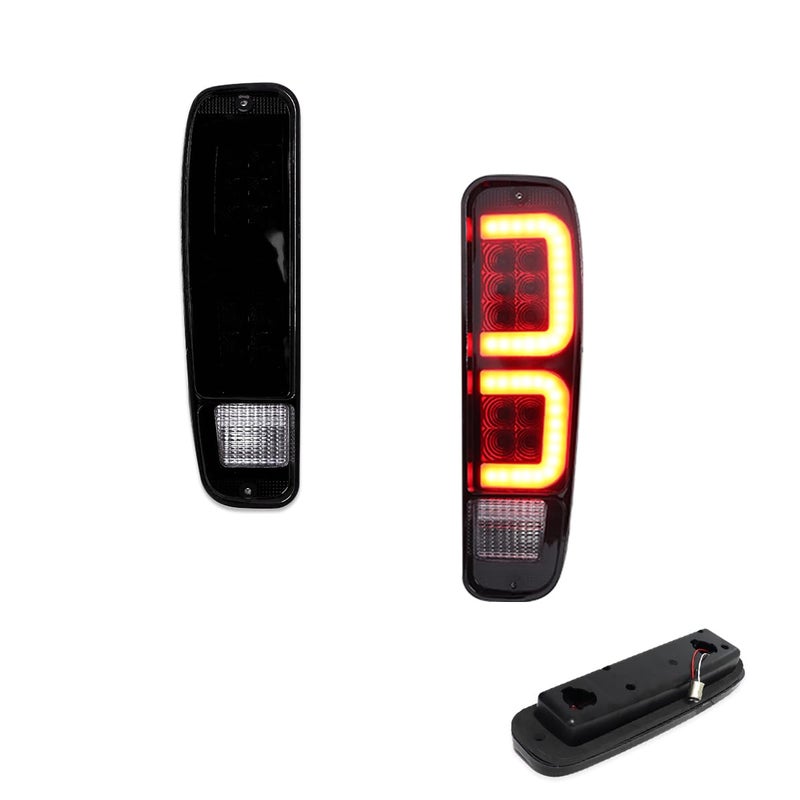ADIIL Smoked Black Lens Red LED Rear Tail Brake Lights Taillamps For 74-91 Ford E150 F150 250 350 100 Bronco - Image 1