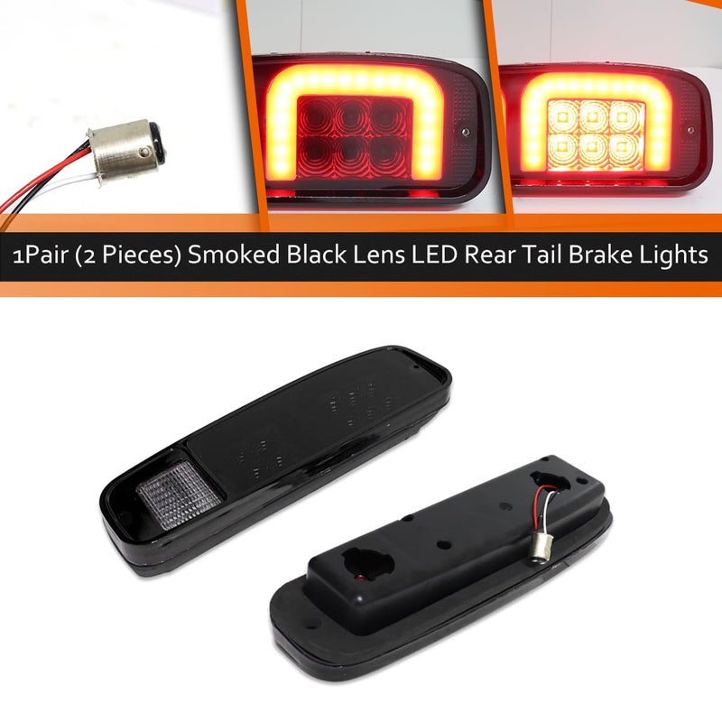 ADIIL Smoked Black Lens Red LED Rear Tail Brake Lights Taillamps For 74-91 Ford E150 F150 250 350 100 Bronco - Image 3