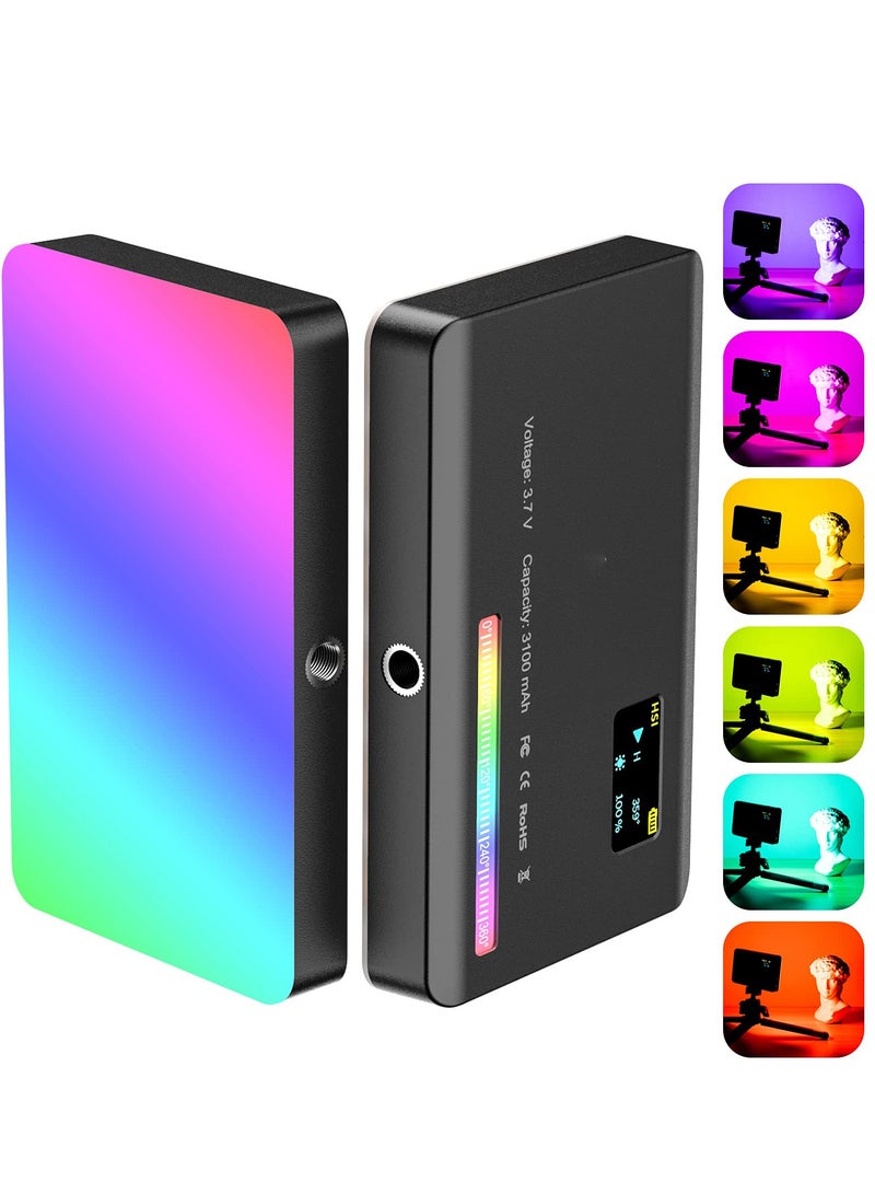 KASTWAVE RGB Video Light, Portable LED Camera Light Panel 0-360 Full Color, CRI 95+ 2500-9000K LED Video Light, LED DSLR Lighting for Vlogging, Photography, Video Conference - Image 1