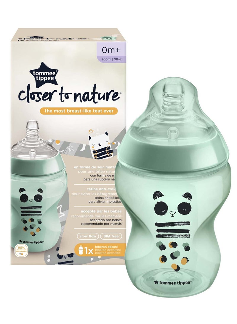 tommee tippee Natural Start Bottle 260ml | Pip the Panda, Slow-Flow Teat with Anti-Colic Valve | BPA-Free Feeding Bottle for Newborns - Assorted - Image 1