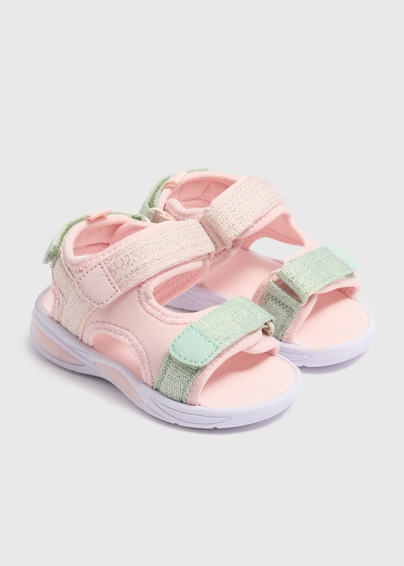 Matalan Girls Pink Light Up Sandals