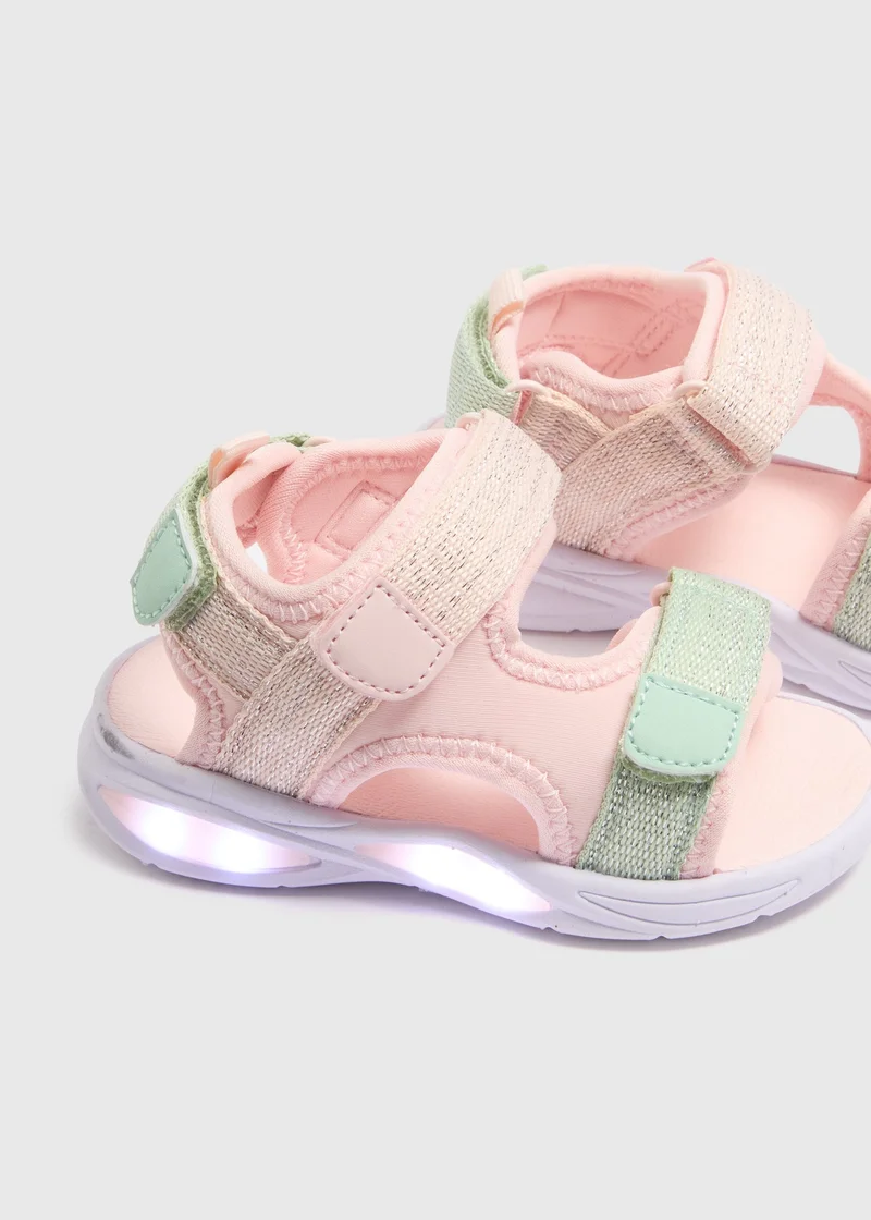 Matalan Girls Pink Light Up Sandals