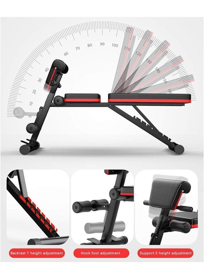 Fitness World - Folding and adjustable multi-use exercise and weight lifting bench, Knight model - Image 1