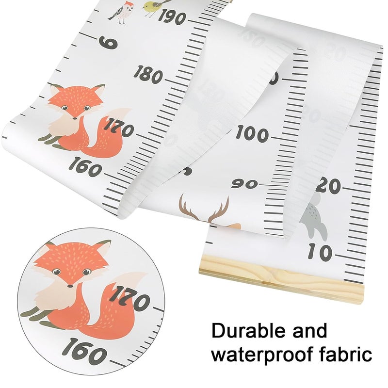 Smlper Growth Chart for Kids,Child Height Chart Ruler for Wall,Wood Frame Fabric Canvas Height Measurement Ruler for Kids Nursery Room,Removable Wall Decor 79"x7.9" - Image 5