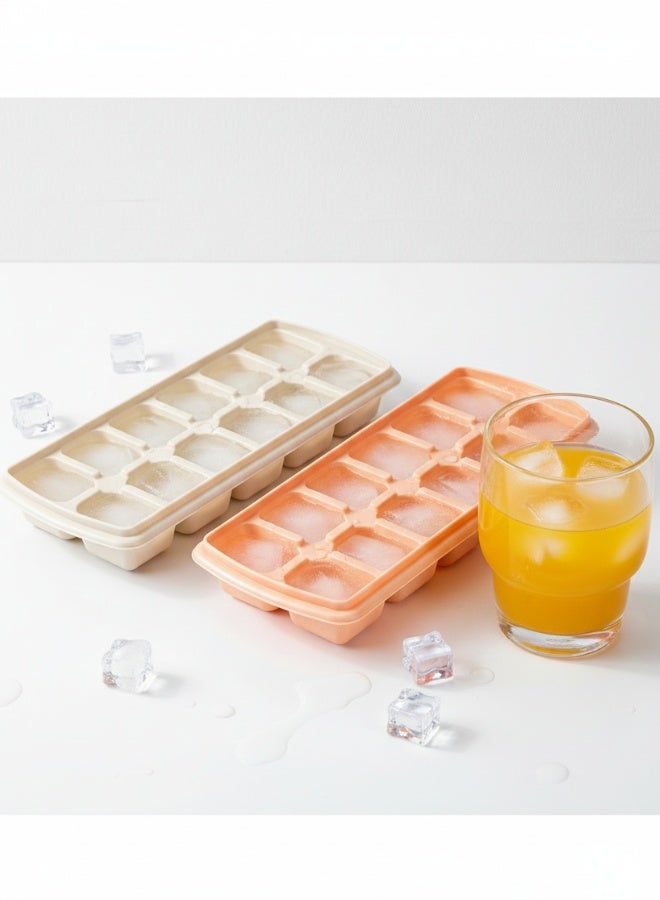 Set of 2 Premium Plastic Ice Cube Trays – 12-Slot Freezer Molds for Fast Ice Release, Perfect for Juices & Cold Drinks –Multicolor - Image 4