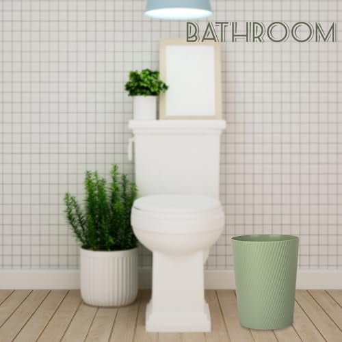 UUJOLY Small Trash Can Wastebasket Garbage Can Container Bins for Bathrooms Laundry Room Kitchens Offices Kids Rooms Dorms Mint Green - Image 3