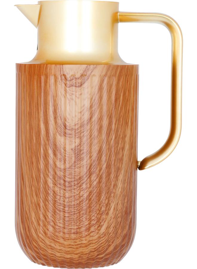 Everest Laura Plastic Thermos Golden Handle 1.6 Liter Brown - Image 1
