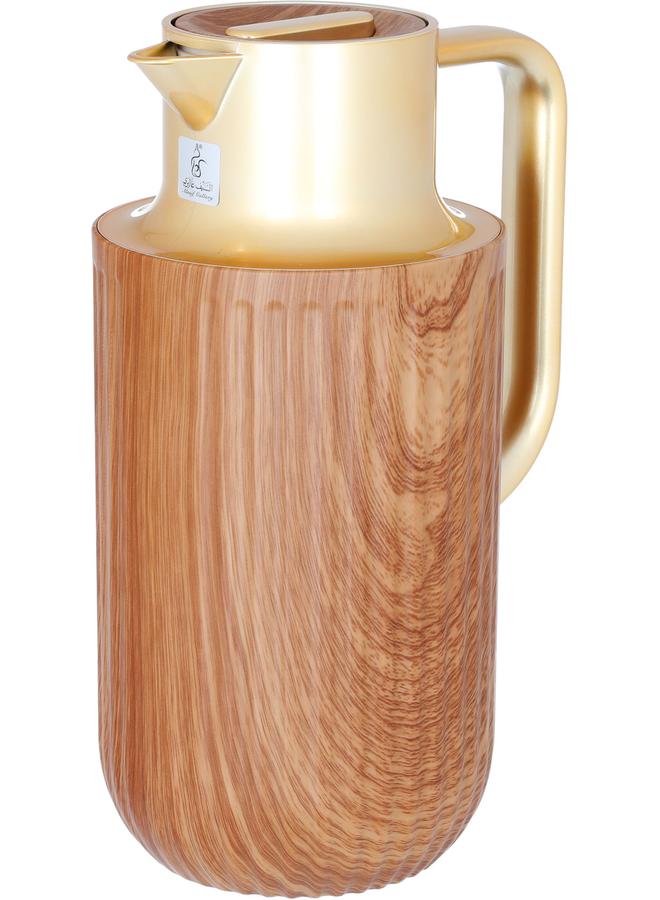 Everest Laura Plastic Thermos Golden Handle 1.6 Liter Brown - Image 2