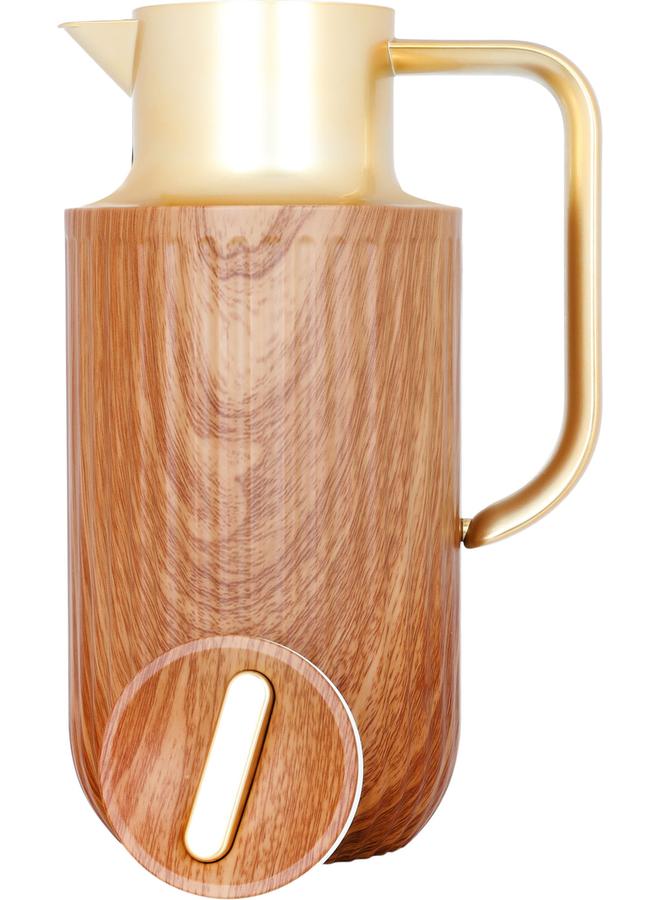 Everest Laura Plastic Thermos Golden Handle 1.6 Liter Brown - Image 3