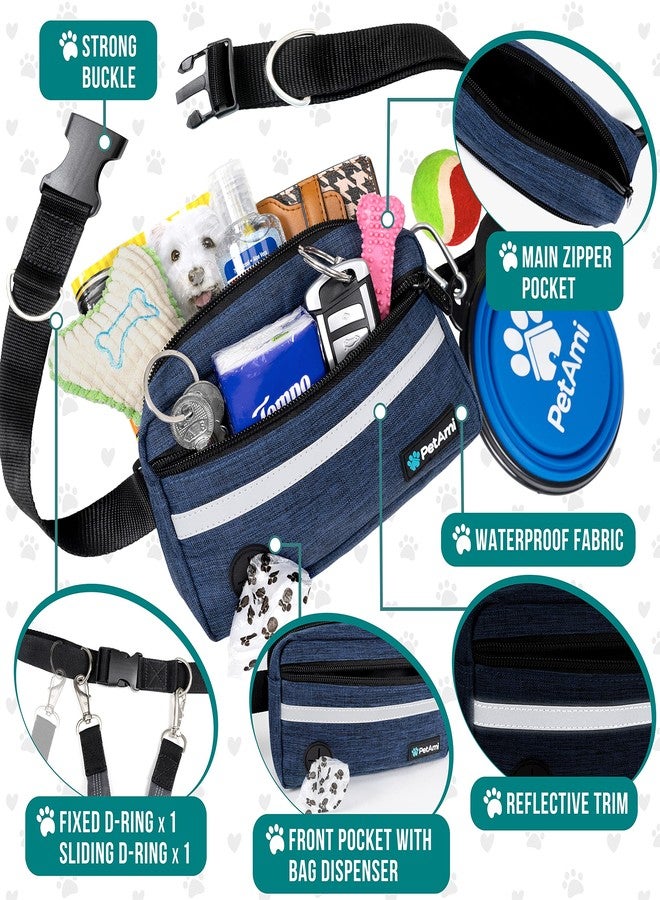 PetAmi Hands Free Dog Leash, Dog Running Leash Belt for Walking Jogging, Dog Waist Zipper Pouch Fanny Pack with Poop Bag Dispenser, Dual Padded Handle Bungee Leash for Small Medium Large Dogs, Single - Image 3