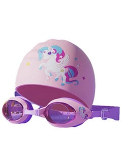 GGEROU Kids Swimming Cap with Swim Goggles, Silicone Cartoon Girls Swim Cap Boys Bathing Caps for Kids, Waterproof Tear-resistance Durable for Children Long and Short Hair, Age 3-15  - Image 1