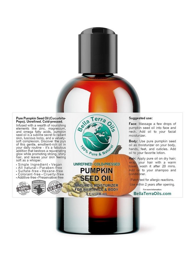 بيلا تيرا أويلز - زيت بذور اليقطين العضوي 8 أونصة - انغمس في السيمفونية الغذائية لليقطين العضوي، مع فيتامين ك والسيلينيوم والأحماض الدهنية الأساسية، ترو سكين لوكس - Image 2