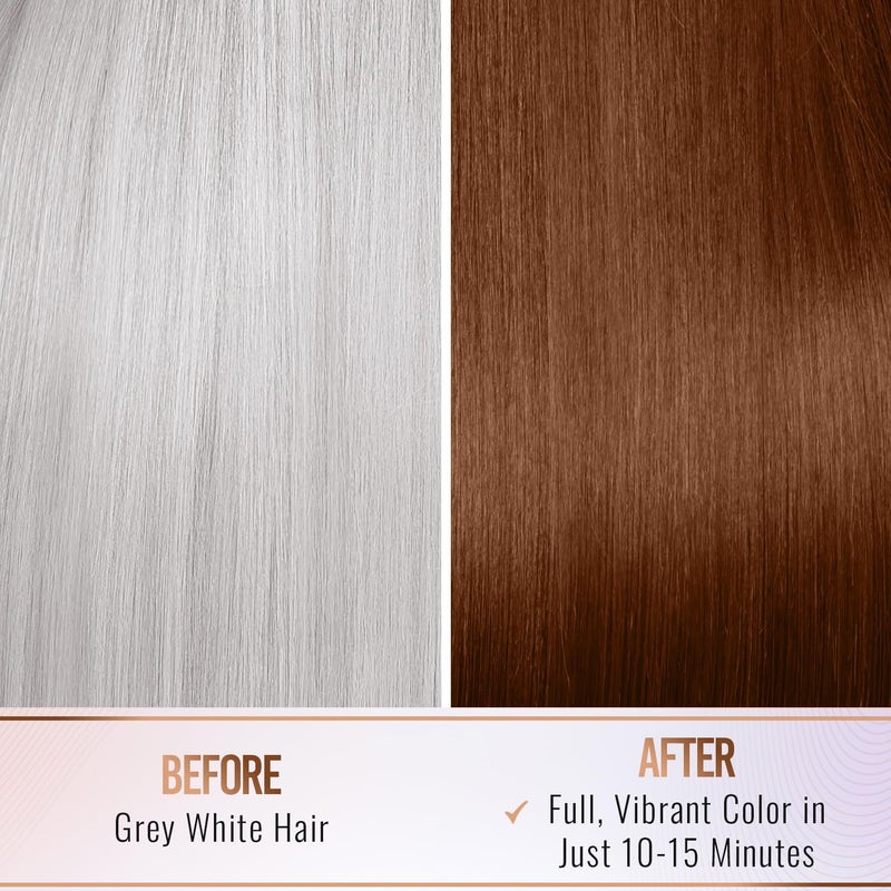 Herbishh Hair Color Shampoo For Gray Hair Dye Shampoo With Argan Hair Mask Travel Size-Colors Hair In Minutes Long Lasting Colour 30 ml x 10Pack Ammonia-Free (Light Brown) - Image 4