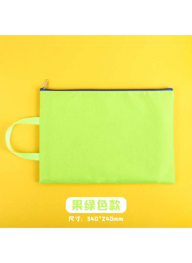 HELPS Oxford Cloth Portable File Bag A4 Waterproof Zipper Storage Information Bag Student Subject Classification Office Stationery - Image 1