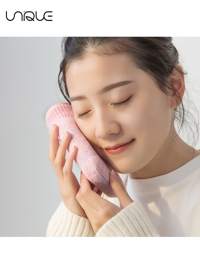 Unique 320ml Hot Water Bottle with Knited Cover, Mini Hot Water Bag for Pain Relief, Waist, Back, Neck, Shoulders, Small Leak Proof Hot Water Bottle with Removable Cover for Women, Kids, Best Gifts(Pink) - Image 5