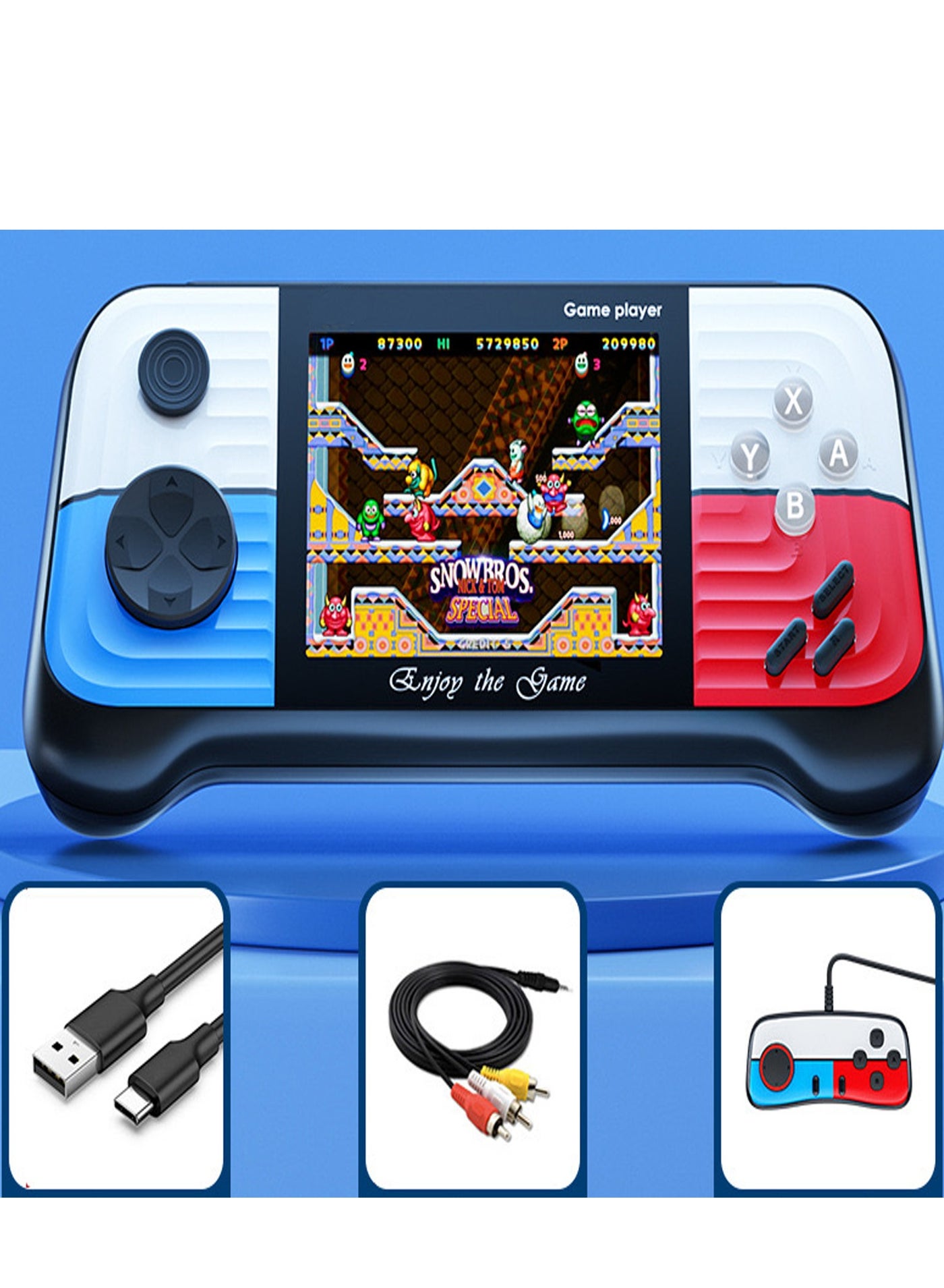 Handheld Game Console with 666 Classical Games,Mini Retro Game Player Support for Connecting TV and Two Players, 1020mAh Rechargeable Battery, Present for Kids and Adult