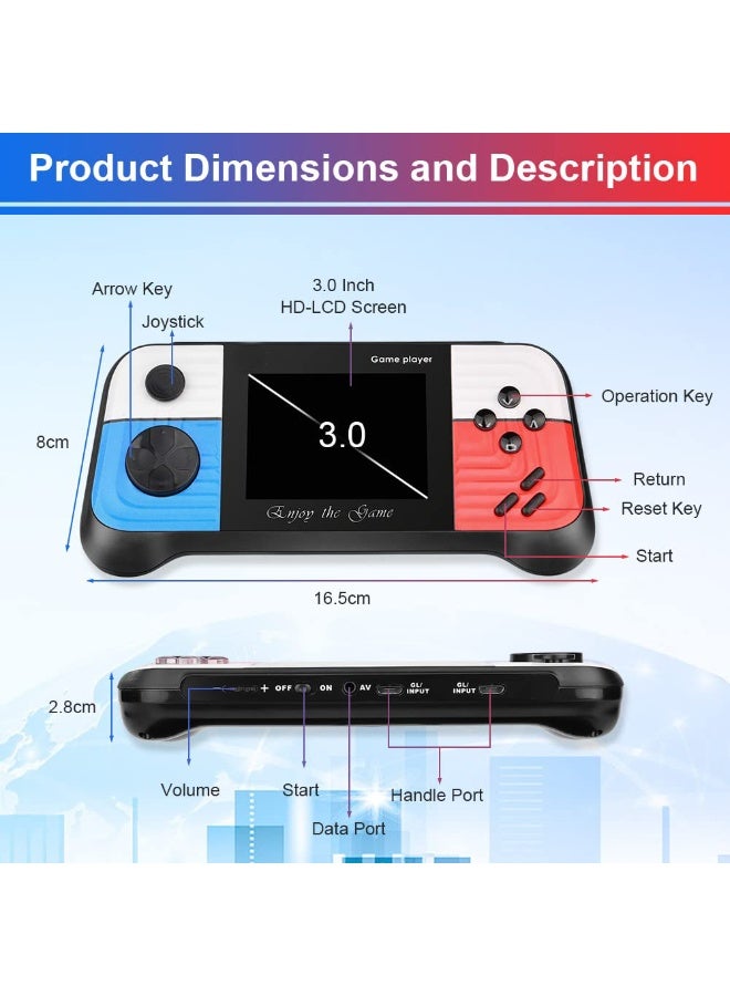 Handheld Game Console with 666 Classical Games,Mini Retro Game Player Support for Connecting TV and Two Players, 1020mAh Rechargeable Battery, Present for Kids and Adult