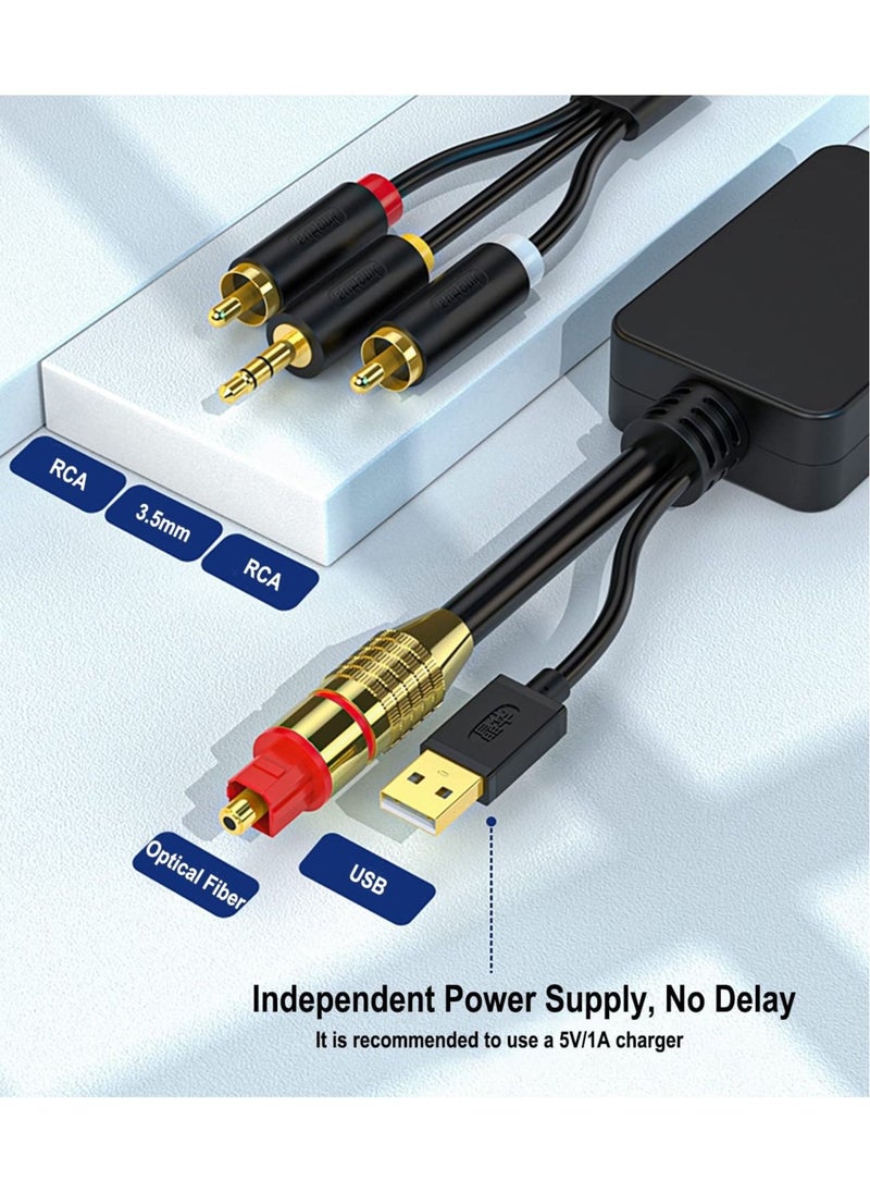 Captaintech Digital Fiber Optical to Analog 2RCA +3.5mm Jack Stereo Audio Cable, for PS4, for Xbox, for HDTV, for DVD, for Headphone (3 meters)  - Image 2