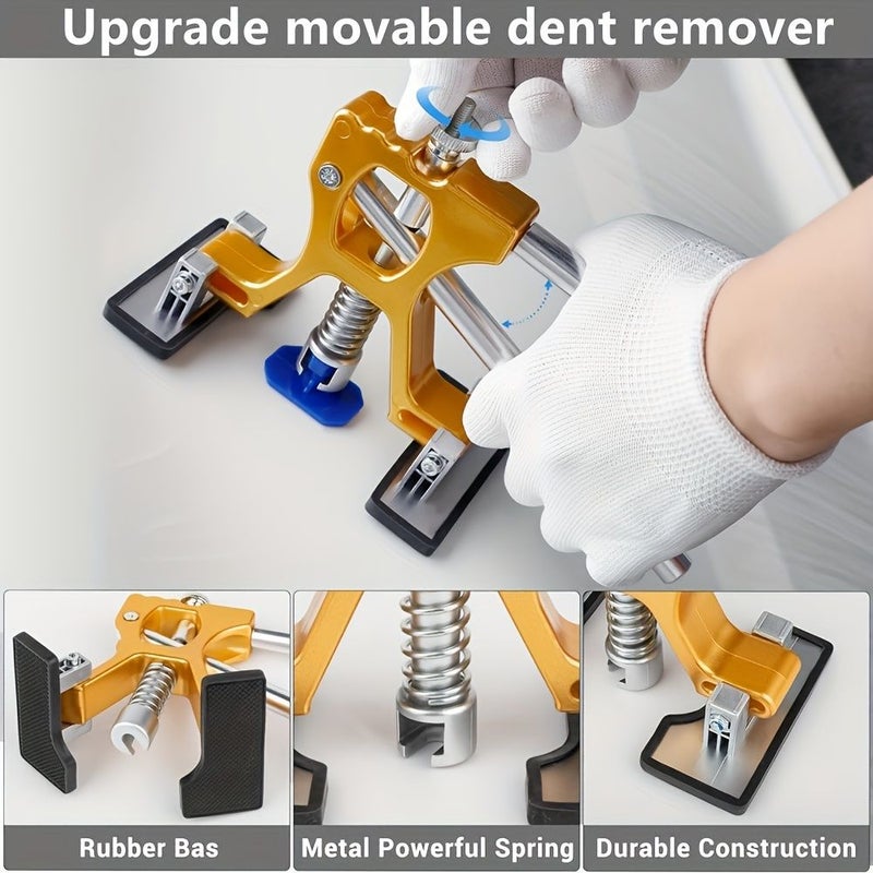 21pcs Car Dent Repair Kit Unpainted Body Dent Puller With Pull Rod Labels And Pads For Minor Damage Adjustable Width Dent Removal Tool For Vehicle Scratchless Dents - Image 4
