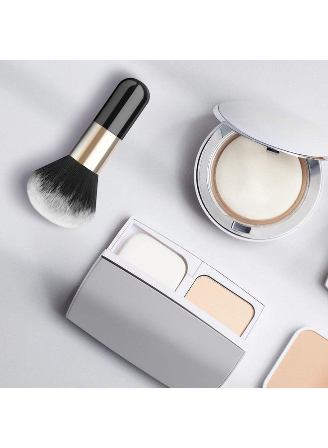 لوكس سبير فرشاة مكياج بودرة Luxspire، فرشاة كابوكي مسطحة، فرشاة مكياج كبيرة واحدة، فرشاة بودرة الوجه المعدنية الناعمة، فرشاة أحمر الخدود لدمج المكياج، باللونين الأسود والذهبي - Image 3