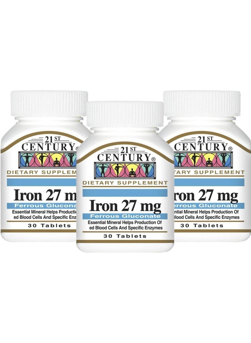 Iron 27 mg Ferrous Gluconate 30 Tablets