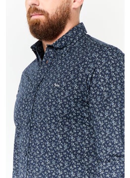 Harmont & Blaine Men Narrow Fit Floral Print Long Sleeves Casual Shirt, Multicolor  - Image 4