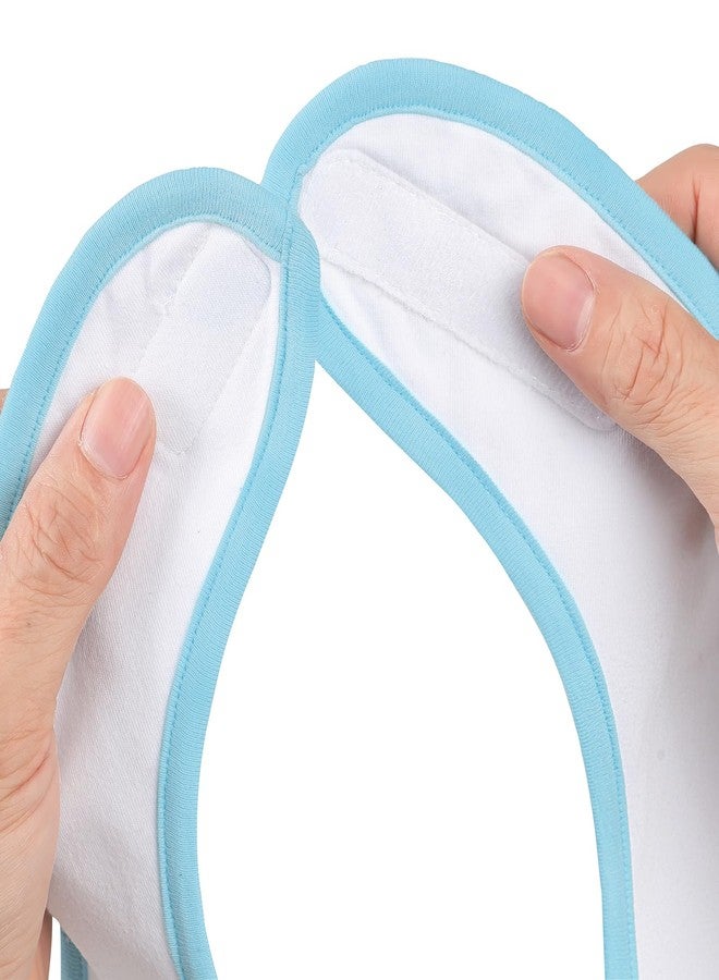 Littleforbig Cotton Waterproof Babydoll Printed Floral Adult Bib with Adjustable Hook-and-Loop Fastener Closure 2-Pack Pink and Blue - Image 5