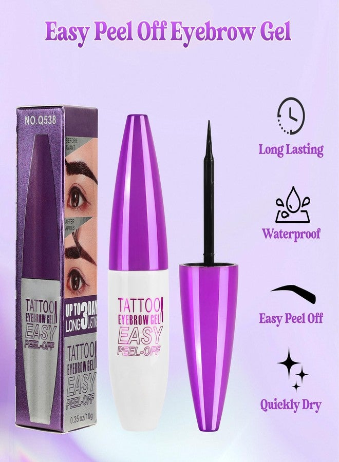 DATANSUN 2PCS Tattoo Eyebrow Gel Easy Peel Off【Smudge Proof】【Long-lasting】【Waterproof】, Light Brown - Image 4