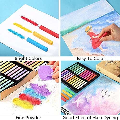 MARJAQE Non Toxic Artist Pastels,Square Soft Pastels Set,Chalks 12/24/36/48 Colors Soft Dry Pastel Artist Chalk Pastel Sticks for Office School Art Drawing Painting Supplies Professional Art Pastel (12Pcs) - Image 3