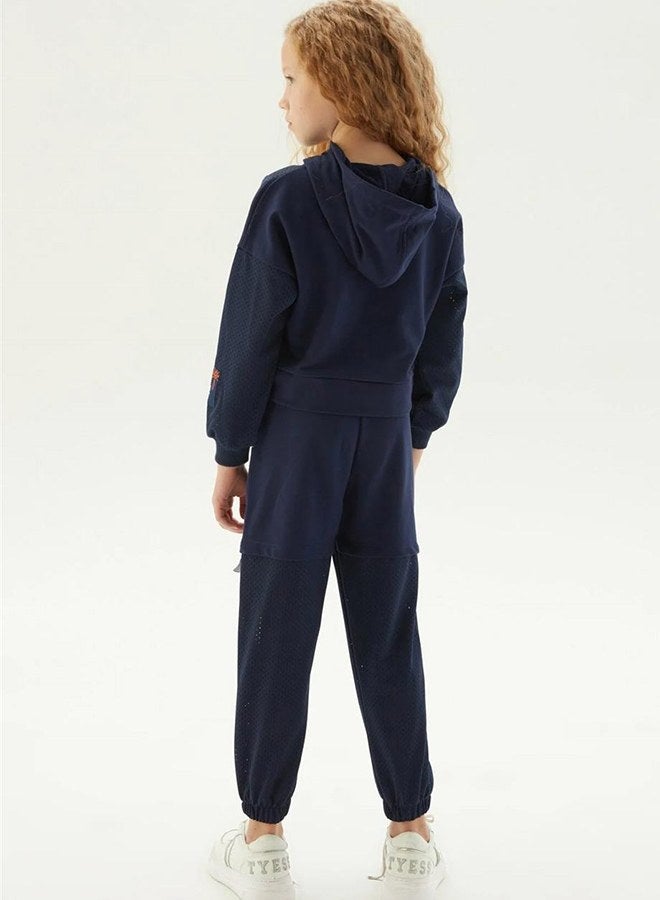TYESS Tyess Girl Navy Blue Tracksuit Top - Image 4