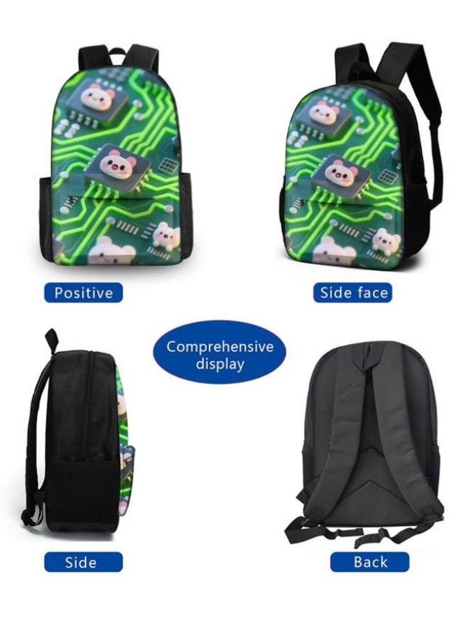 [Super new special offer] Cartoon theme bag three-piece set | double-shoulder + hand-held + storage pen bag | gift self-use good-looking - 687  - Image 3