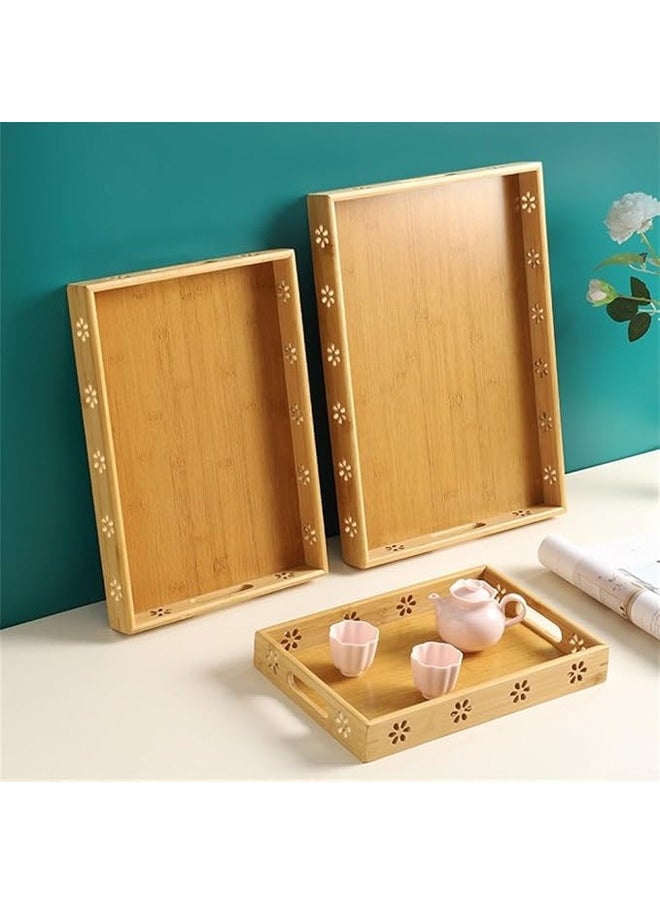 NKX - 3-Piece Rectangular Bamboo Serving Trays Set - Image 1