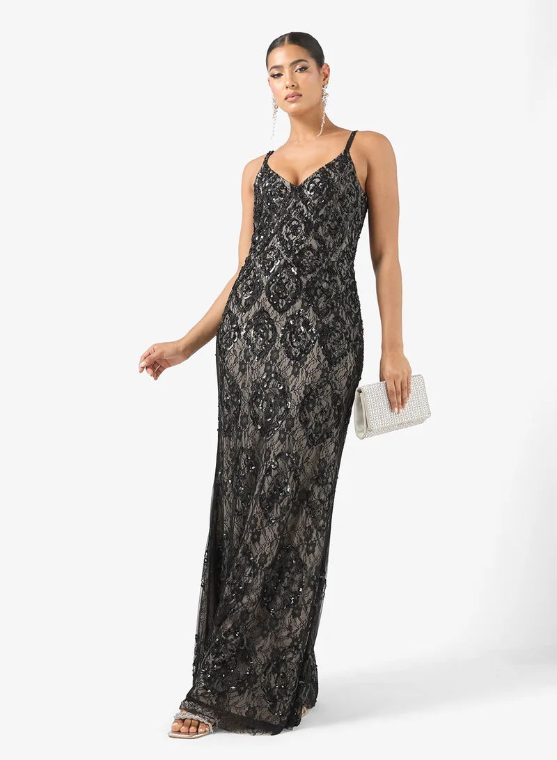 Namshi x  Strappy Sequin Embellished Evening Dress for Women | Best Price UAE