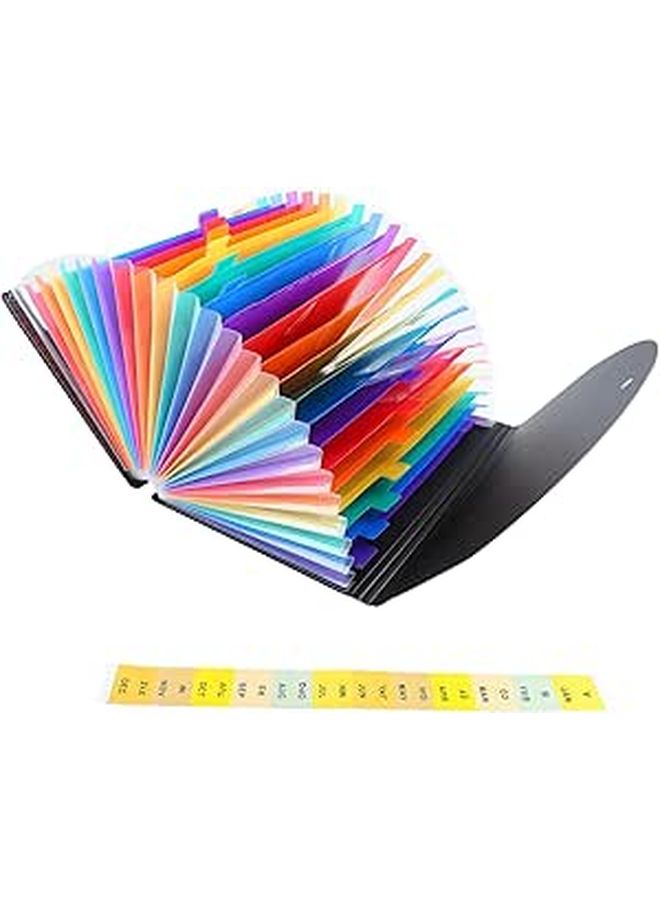 Expanding File Folder with 24 Pockets and Index for Office School and Travel - Image 1