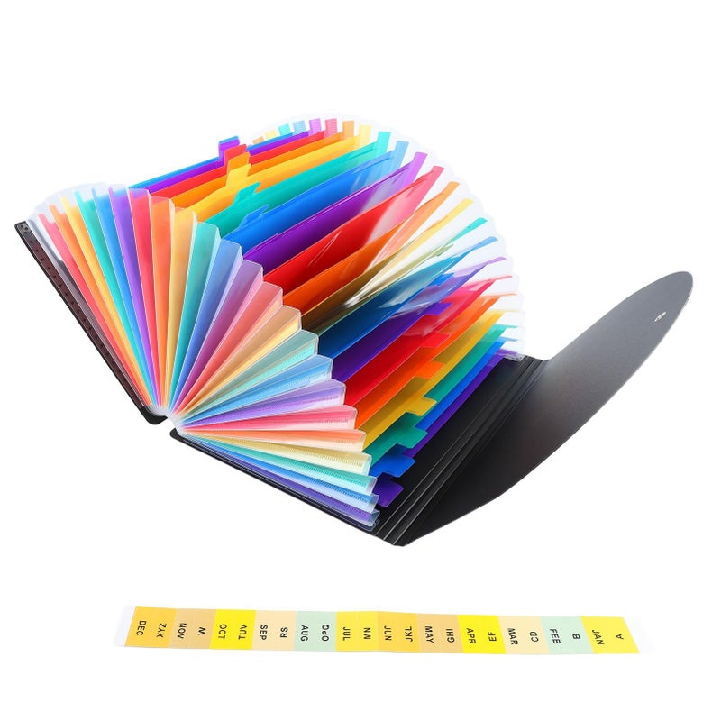 Expanding File Folder with 24 Pockets and Index for Office School and Travel - Image 2