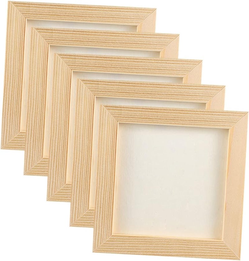 Cabilock 5 Pcs Unfinished Wooden Clay Frames For DIY Painting 15X15X0 8CM - Image 2