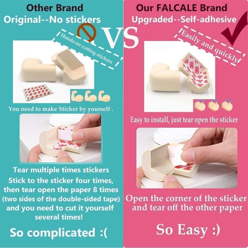 AnFun Corner Protector Baby Proof | Corner Guard Child Safety for Babies, Toddlers, Kids | Foam Corner Covers for Furniture, Table, Desk | 8 Pack (Ivory White) - Image 3