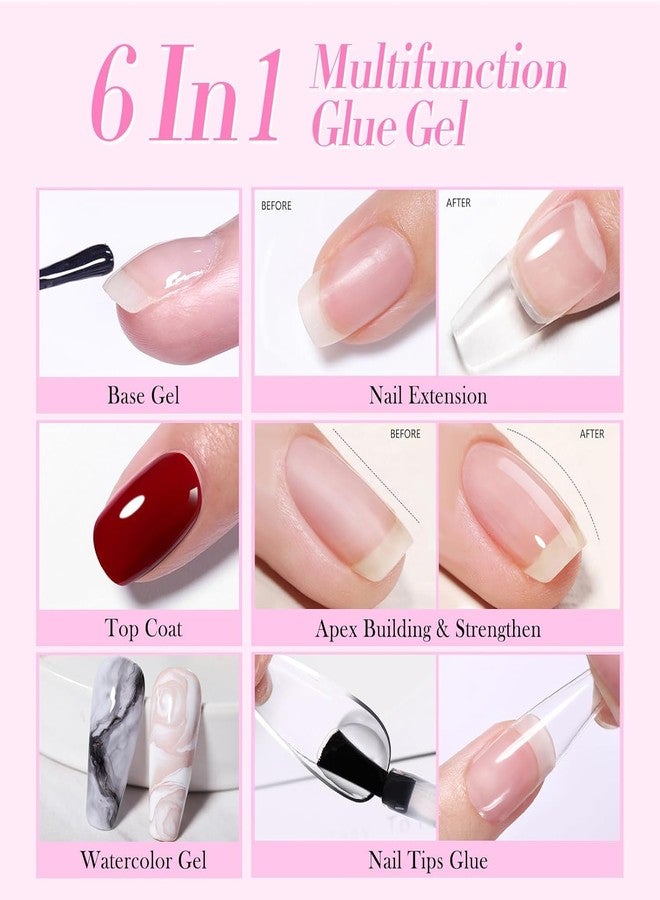 نيل ويند غراء جل الأظافر NAILWIND، 6 في 1، غراء جل للأشعة فوق البنفسجية لأطراف الأظافر، يحتاج إلى ضوء الأشعة فوق البنفسجية، لاصق قوي للأظافر اللاصقة، أطراف أكريليك لتصميم فن الأظافر، 15 مل - Image 4