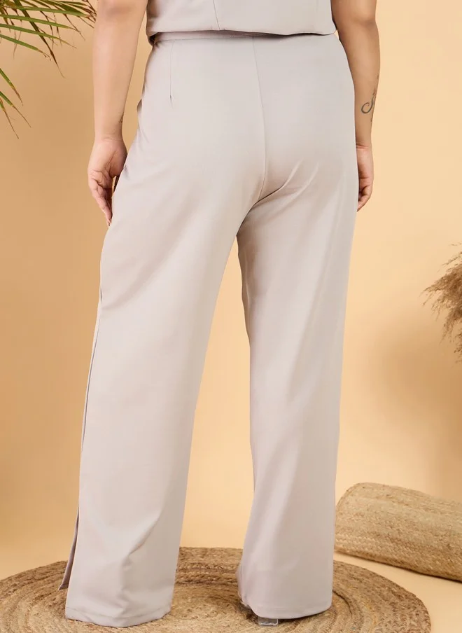 CURVY STREET Plus Size Straight Fit Trousers for Women