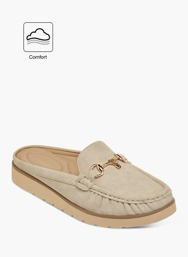 Womens Metal Accent Slip-On Mules