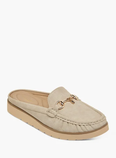 Flora Bella By Shoexpress Womens Metal Accent Slip-On Mules