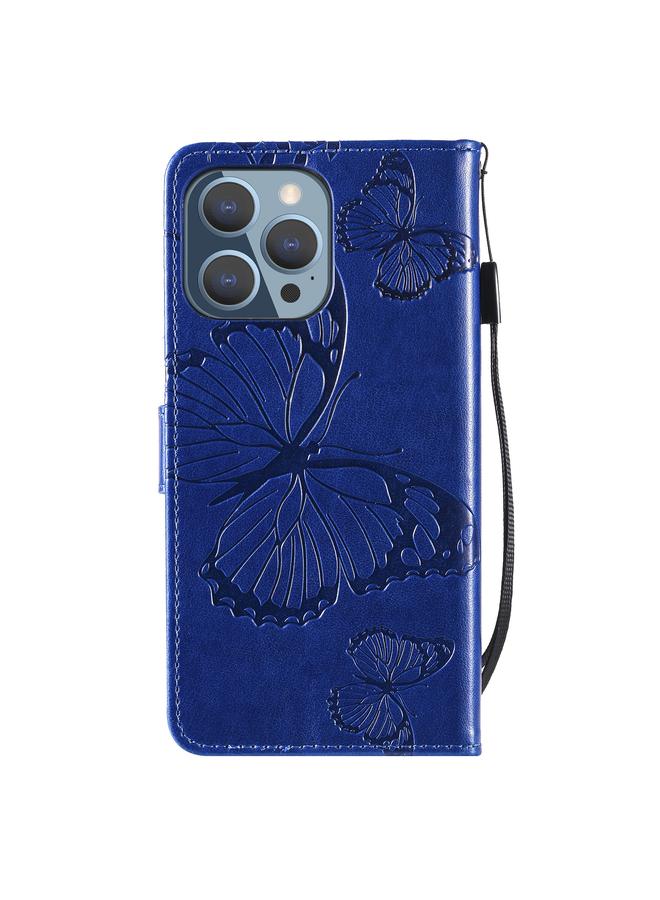 Zaboon Case For iPhone 13 Pro 3D Butterfly Embossed Pattern Horizontal Flip Leather Case with Holder & Card Slot & Wallet & Lanyard - Image 3