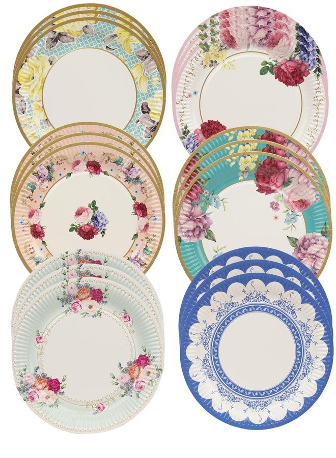 Talking Tables Afternoon Tea Vintage Floral Paper Plates | 24 Count (1 Pack) | Truly Scrumptious | for Birthday Party, Baby Shower, Wedding Hen Party and Anniversary, Disposable Tableware - Size 9' - Image 1