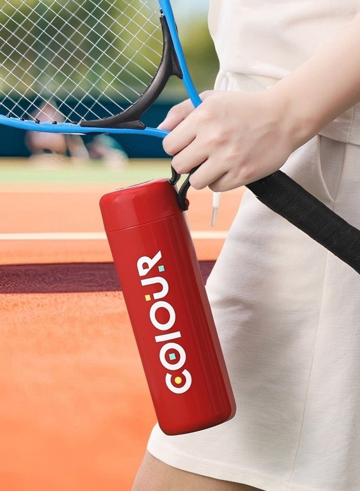 Smooth Ceramic Lined Travel Mug | 400ml, Leak-Proof Car Cup for Commuting & Camping Red - Image 2
