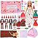 Miunana 33PCS Fashion Doll Winter Holiday Outfits Accessories for 115 Dolls Cozy Christmas Dresses Coats Hats Bags More - Image 2