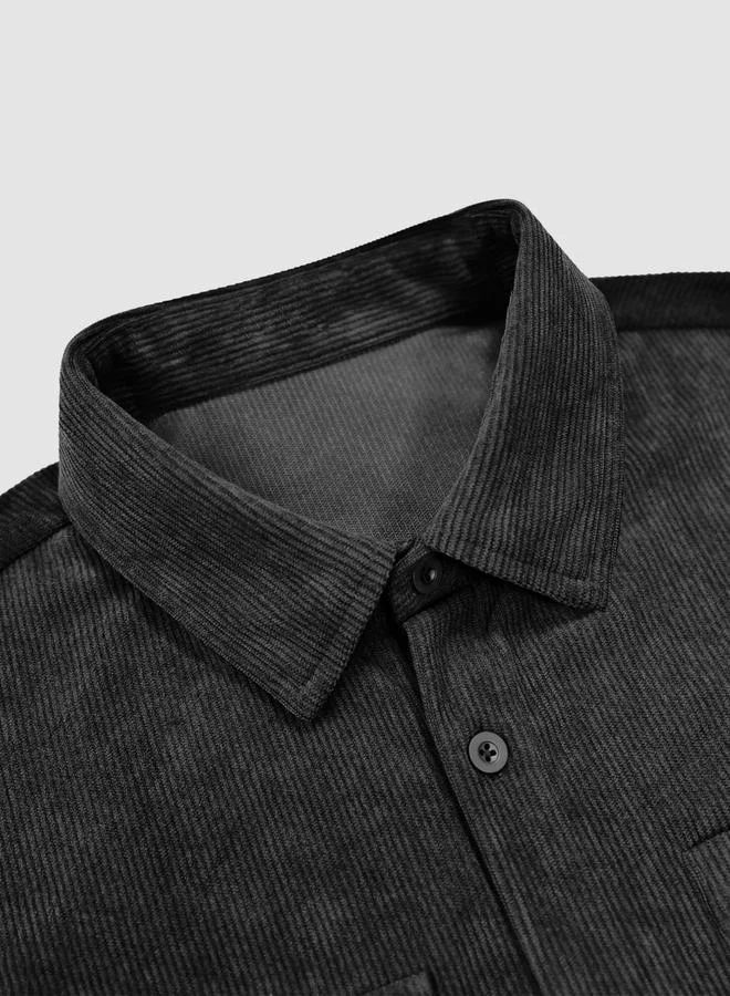 تايك تو جاكيت رجالي بارز الملمس بجيوب وأكمام طويلة