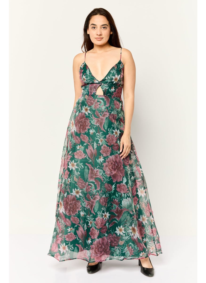 Lulus Women Floral Organza Maxi Dress, Multicolor  - Image 1