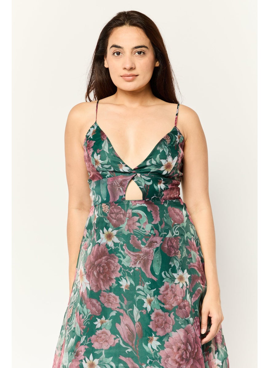 Lulus Women Floral Organza Maxi Dress, Multicolor  - Image 2