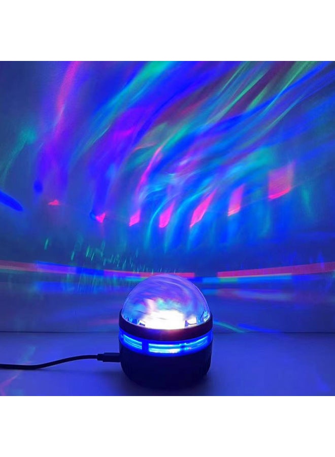Aurora Borealis Water Ripple Atmosphere Lamp Starry Sky Projection Lamp Creative Colorful Rotating Lamp Starry Sky Lamp Projection Table Lamps-Power Supply:5W-Light Color:Q6s Aurora Model  - Image 1